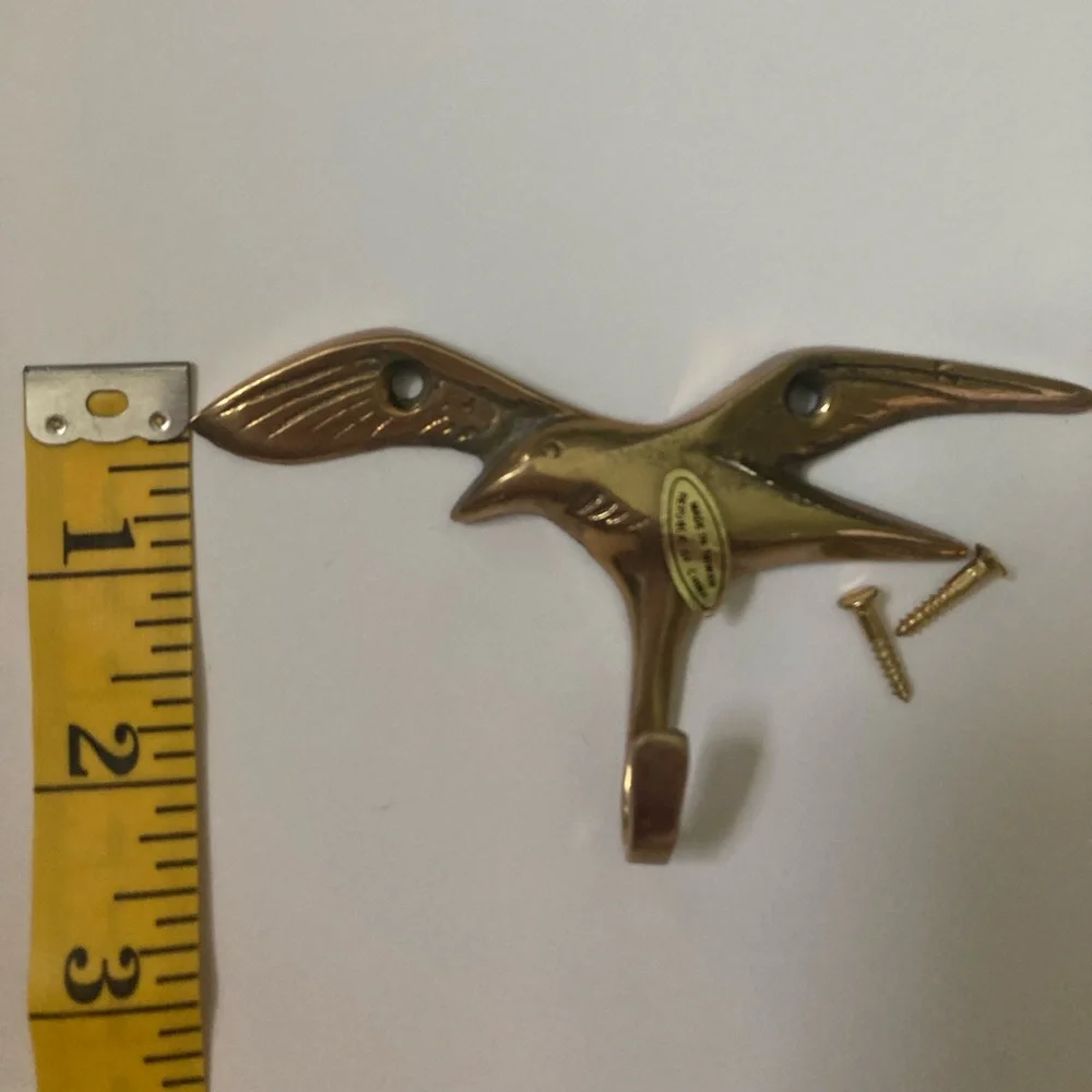 Vintage Brass Seagull Hook